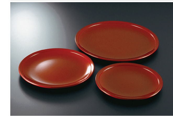 素黒目の器(SUGOROME URUSHI Lacquerware) 本朱 平皿