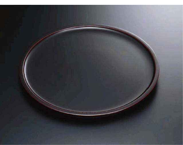 素黒目の器(SUGOROME URUSHI Lacquerware) Y-141 溜 尺〇丸盆