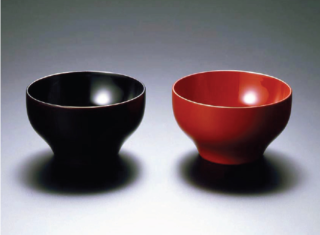 木地呂(KIJIRO URUSHI Lacquerware) Y-514 溜内黒 葵汁椀 Y-514 洗朱 葵汁椀